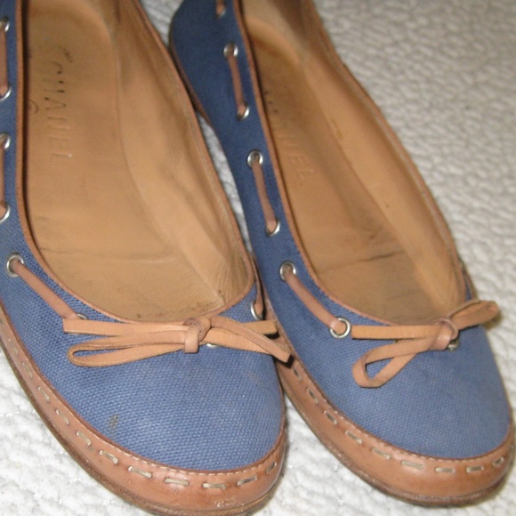 CHANEL Blue Canvas Flats - Picture 7 of 8